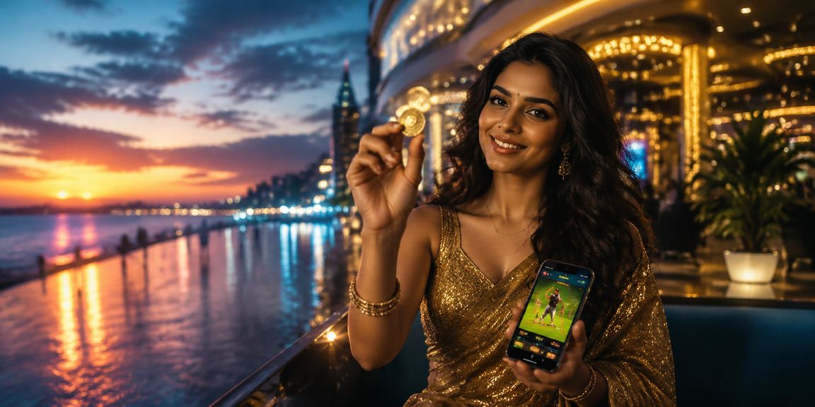 View of Chennai Marina Beach with cricket betting neon lights
